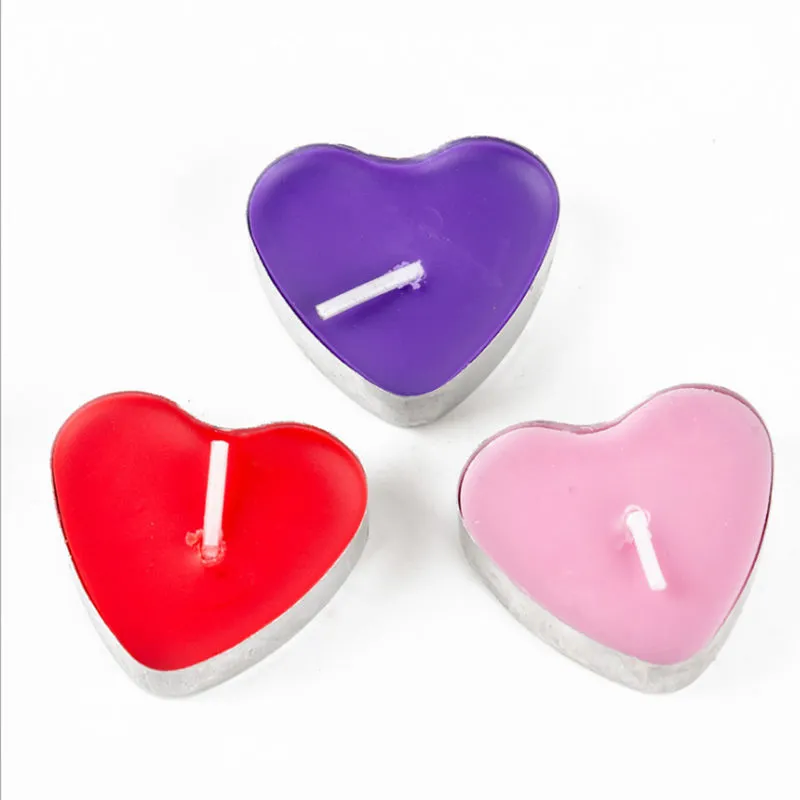 2Hours Candle Hosley's Set of 50 Heart Style Tea Light Candles Smokeless And OdourlessTealight Birthday Valentine's day Weddings gifts