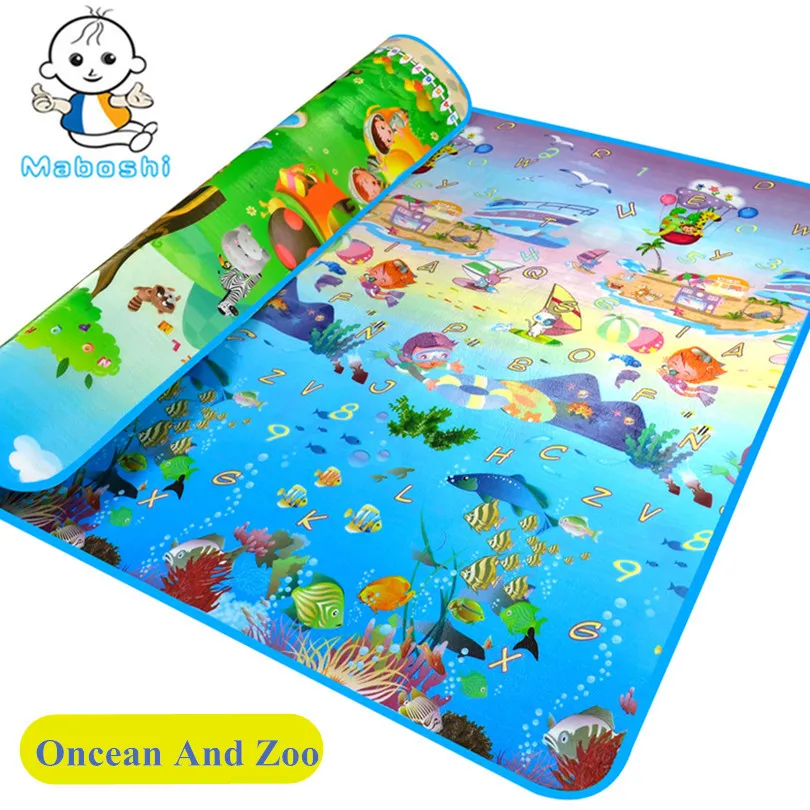 Maboshi Waterproof Baby Crawling Mats Ocean And Zoo Children Play Beach Game Eva Foam Soft Carpet Rug Toy 180 120CM255z