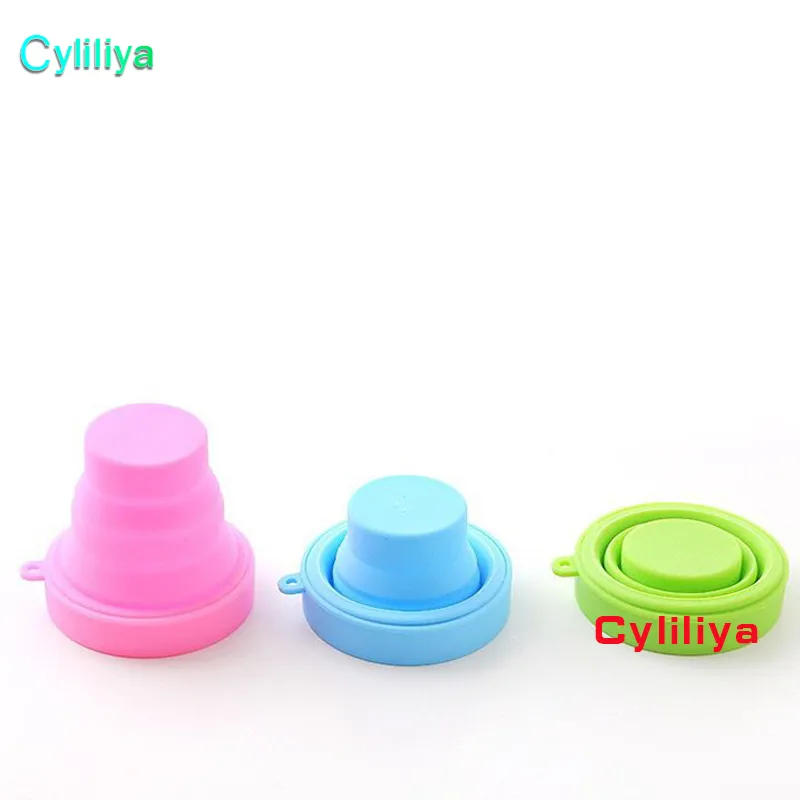 2018 Creative Silicone Folding Cup 170ml Fällbara vattenflaskor Multi Färg Utomhus Camping Travel Drinkware Fällbara koppar