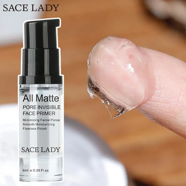 Hot SACE LADY All Matte Pore Invisible Face Primer Utjämning Återfuktande Felfri finish Makeup Bas Provstorlek 6ml Ansiktssminkning