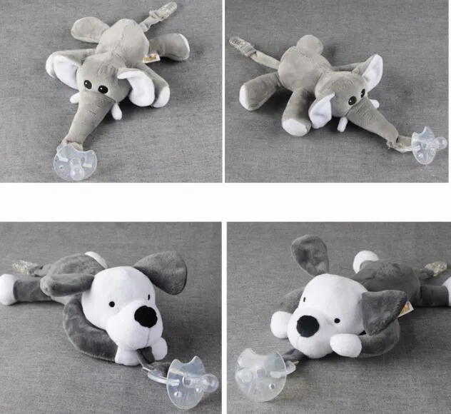 10 Style New silicone animal pacifier with plush toy baby giraffe elephant nipple kids newborn toddler kids Products include pacif7548888
