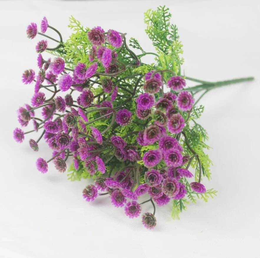 결혼식 파티 홈 휴일에 대 한 7 인공 PVC Gypsophila 꽃 꽃다발 장소 장식 꽃다발 DIY 만들기