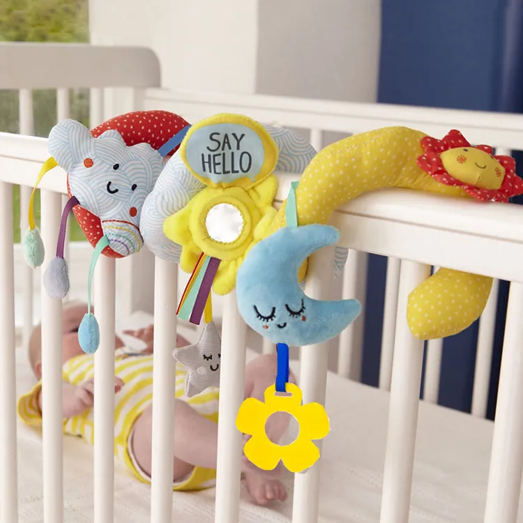 Spädbarn Toy Baby Crib Revolves Around Bed Spiral Barnvagn Spelar leksaksbil Lathe Hängande Baby Rattles Mobilleksaker Bebe 0-12 månader