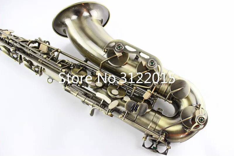 Marwewate BB tenor Saxofoon B-platte merkkwaliteit Messing professionele instrument antieke koperen oppervlak met case, mondstuk voor studenten