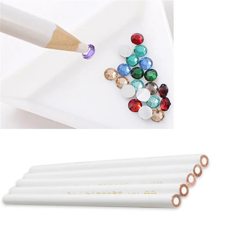 DIY Nail Art Decoration Strumenti di punteggiatura in legno Penna a penna Picker Strumenti manicure White Nail Art Dotter