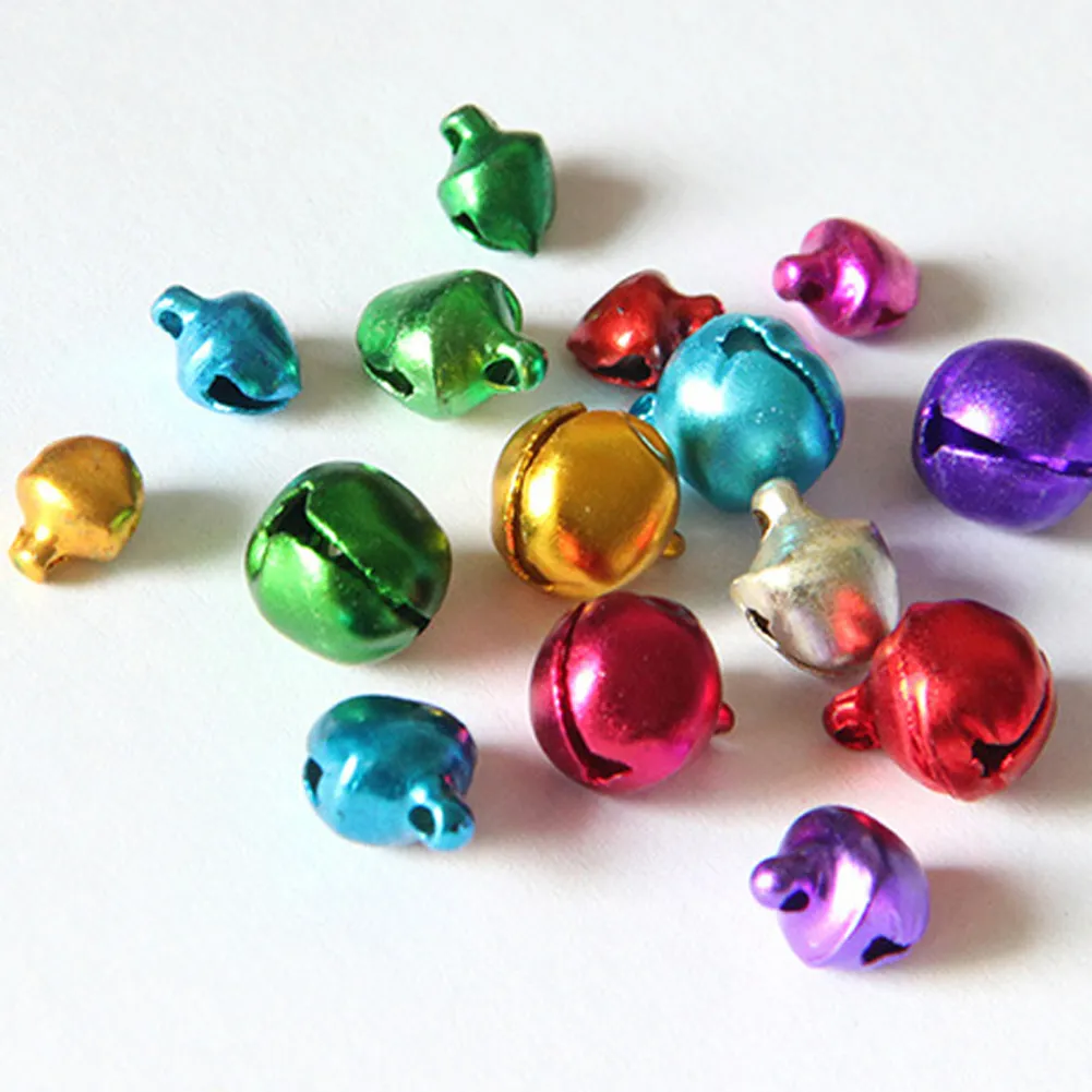 6/8/10MM 100 pz/lotto Colori Della Miscela Perline Sparse Piccolo Jingle Bells Decorazione Di Natale Regalo All'ingrosso 0037