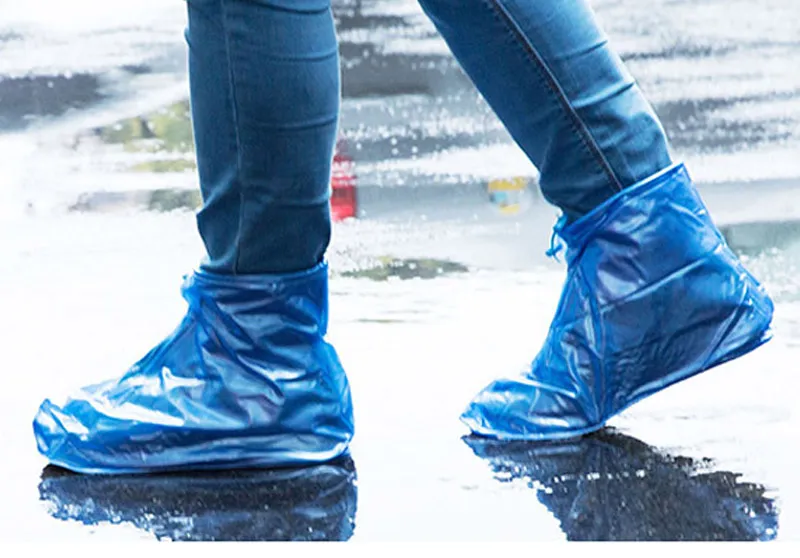 Impermeável de plástico Botas Acessórios chuva Sapatos Bolsas de PVC para Rainy Day antiderrapante Chuva Bota Overshoes Proteção Tampa Equipamentos de viagem