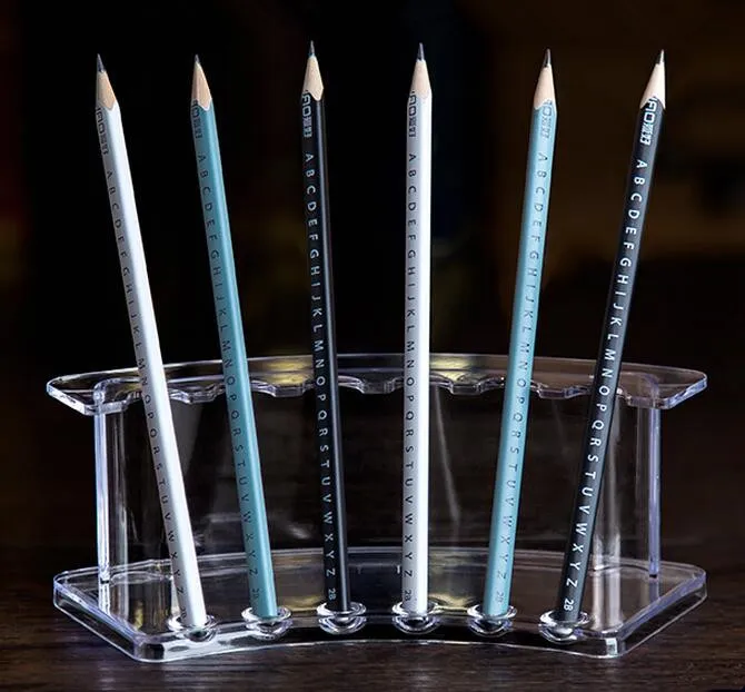 Akryl penna hållare kosmetisk borst ögonskugga penna färg penna läppstift display stativ rack kosmet supporthållare kristall blyerts She5445937