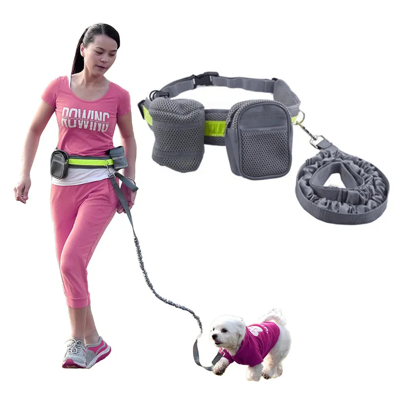 حزام مرن مرن صديق للبيئة يركض الكلاب المقود الرصاص رياضة رياضة المشي على الأليف حبل حبل يدوي الخصر الكلب