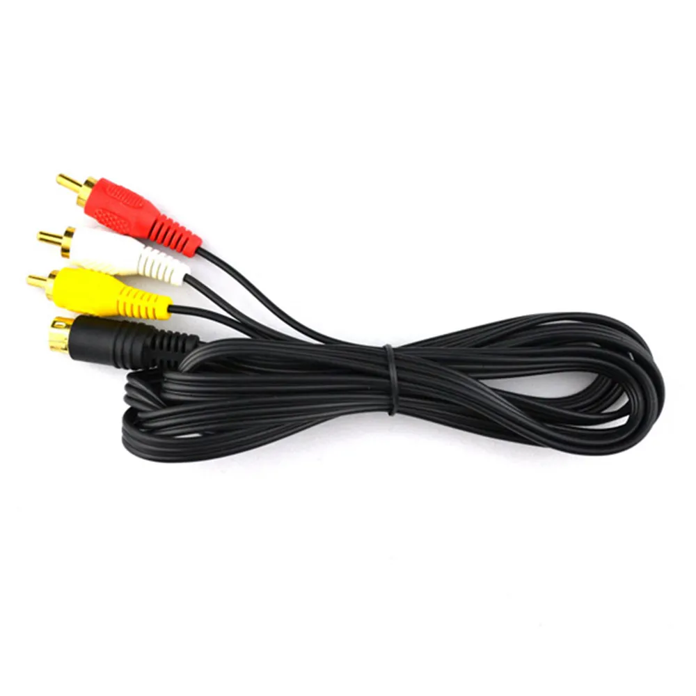 1.8m 6FT Plaqué Or AV RCA Vidéo Audio A / V Câble Composite Cordon pour Sega Saturn DHL FEDEX EMS LIVRAISON GRATUITE