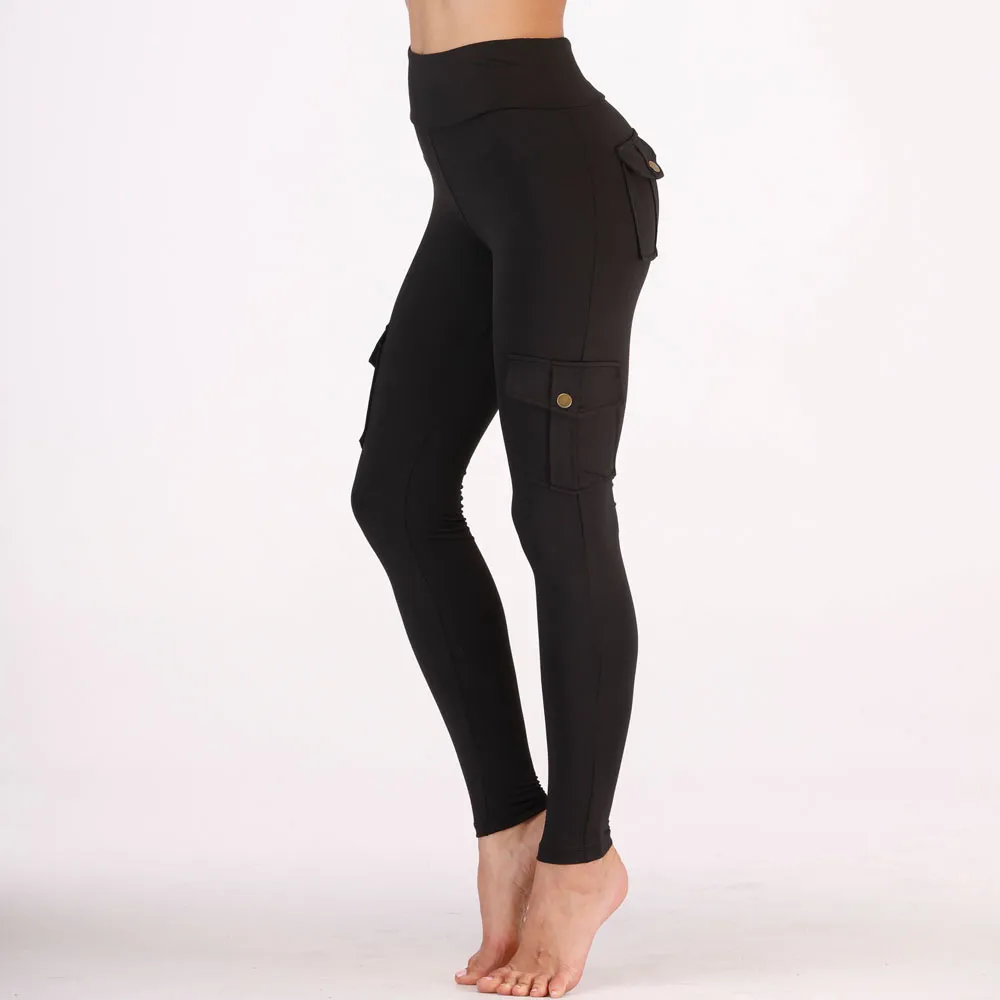 Kadın Yoga Pantolon Spor Spor Tayt Serin Stil Siyah / Yeşil Egzersiz Tayt Elastik Kapriler Koşu Pantolon Skinny Jeggings