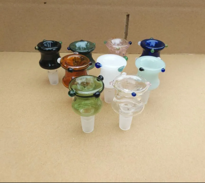 Cabeça de canhão de bolha colorida atacado acessórios para bongos de vidro, cachimbo de água de vidro para fumar, frete grátis