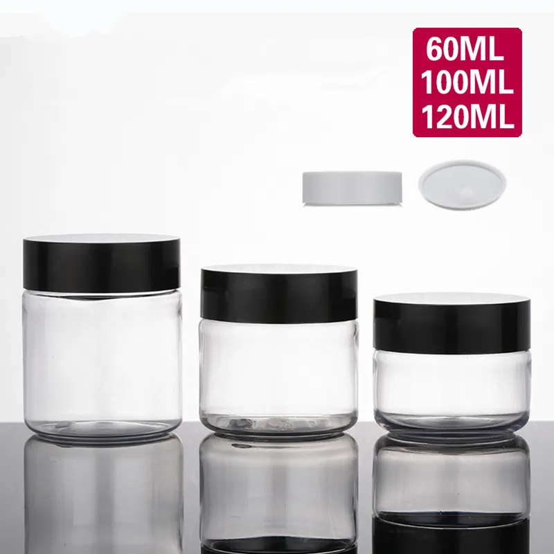 60ml 100ml 120ml Vaso per bottiglia vuota in plastica trasparente trasparente Originales Contenitori per gel per occhi riutilizzabili per crema cosmetica F1352