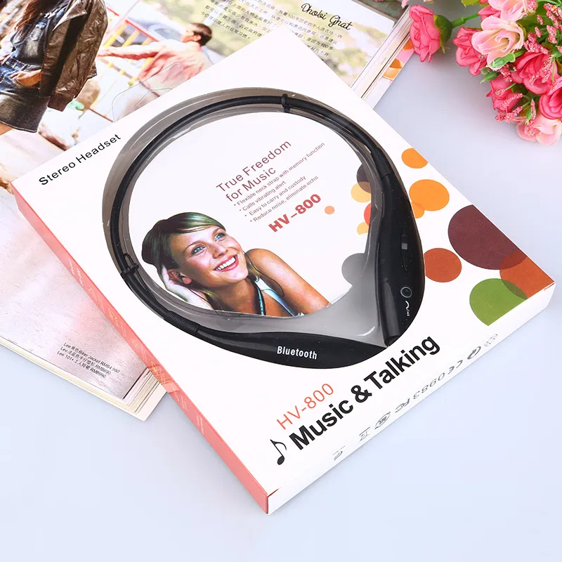 Ny elektronisk HV-800 FONE de OUVIDO Bluetooth trådlöst stereo headset halsband hörlurar för iPhone HTC Samsung