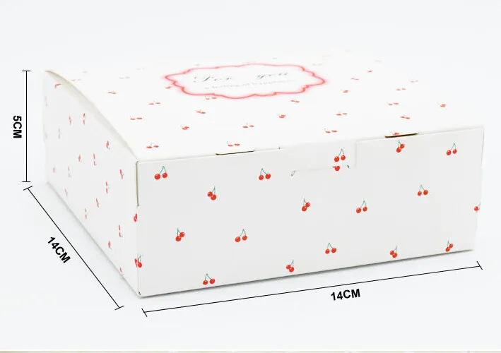 Bing, 14x14x5cm, caixa de presente magnética de impressão de cereja branca, embalagem de caixa de papel para cookies / chocolate, caixa de presente de casamento para hóspede