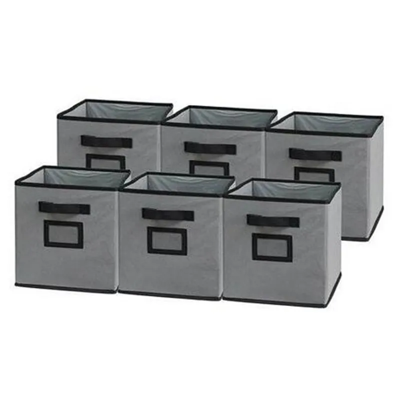 6 stks opvouwbare doekopslag kubus mand bakken organizer containers laden opbergdozen bakken Home opslagorganisatie