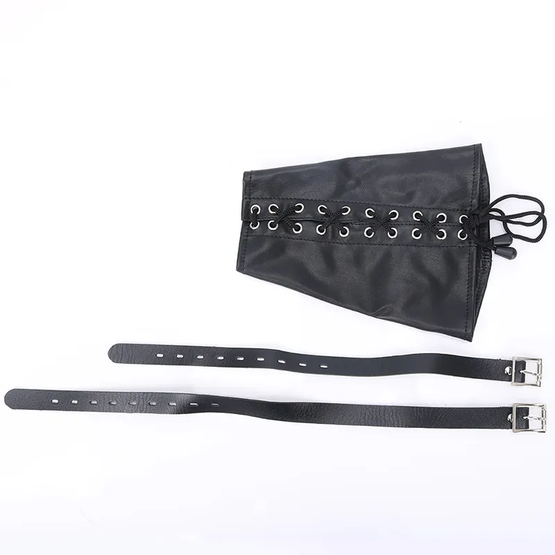 Liens Poignets Bondage Simili Cuir Noir – Bras Binder Fetish – Neuf