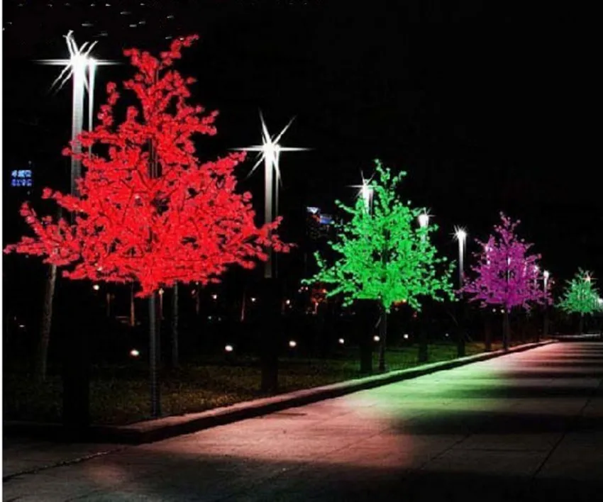 672 светодиодные светодиоды 1,8 м высота светодиодные кленовые дерево светодиодные елки светильник водонепроницаемый 110 / 220VAC красный / желтый цвет наружного использования