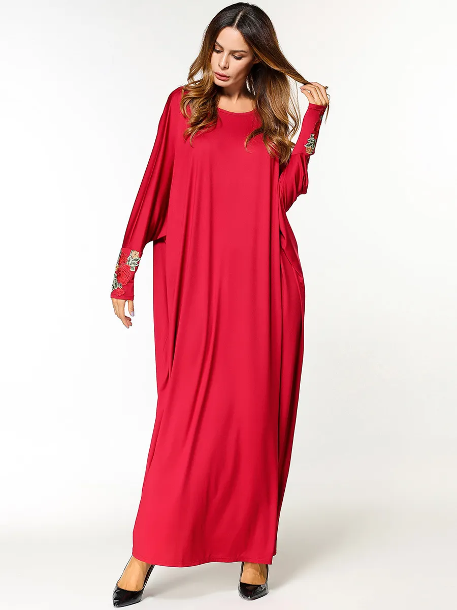 Plus récent Wholes 2018 Jupe ample extra large rouge et cheville de grande taille Costumes de Dubaï robe manches chauve-souris En stock Occasion spéciale 3784884