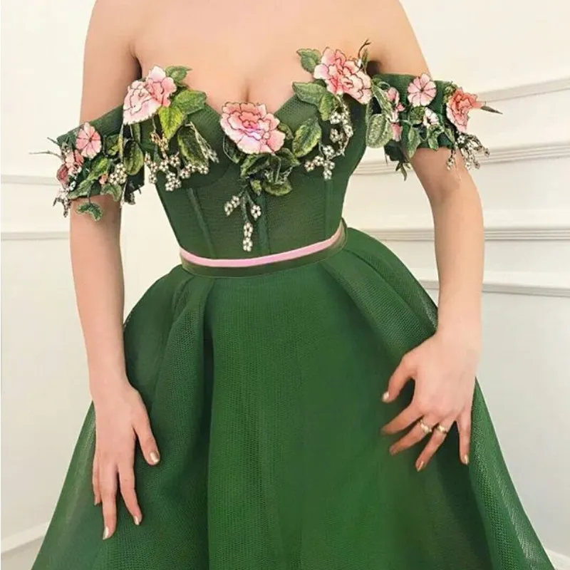フェアリーグラマラスチュールウエディングドレスセクシーオフショルダー刺繍アップリケノースリーブローブデュオレグラマラス2018ウエディングドレスイブニングドレス