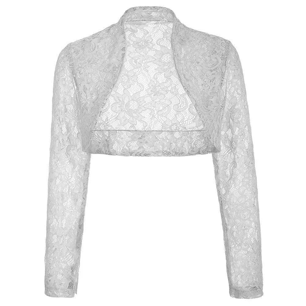 Lace Bolero Shrug for Women Casual Short Sleeve Open Stitch Cropped Jacket Black White Pale Turquoise Lilac Wedding Prom Cocktail Bridal