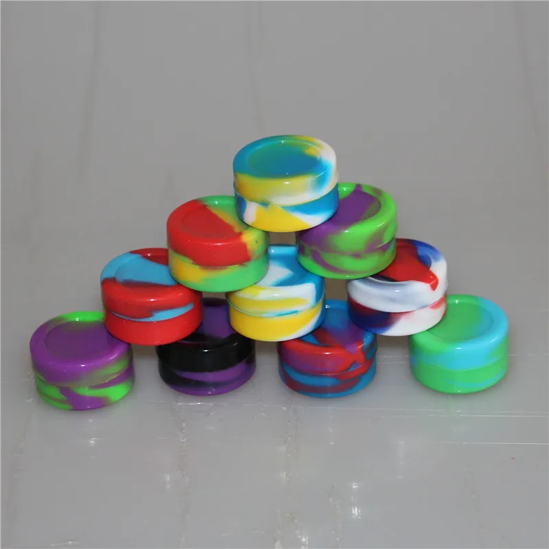 Wholesale 5 ml Non-stick Silicone Jar Dab Wax Containers For Wax Silicone Jars Concentrate Case 6 in 1 Dabs Silicone Containers