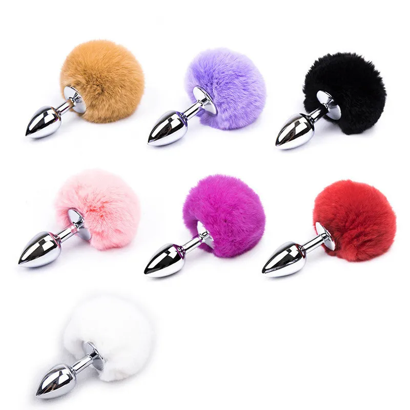 7 couleurs petite taille en métal queue de lapin Plug Anal en acier inoxydable queue de lapin godemichet Anal jouets sexuels anaux pour femmes produits de sexe pour adultes