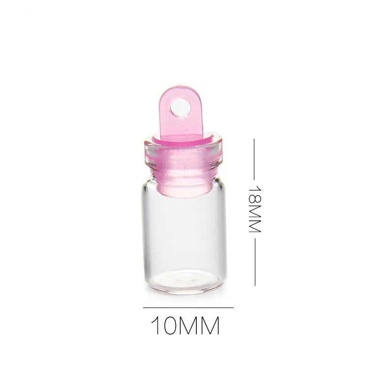 1000 x 05ml Clear Glass Bottle with Colorful Plastic Stoppers 1018mm Plastic Lid Small Glass Vials Whole6564924