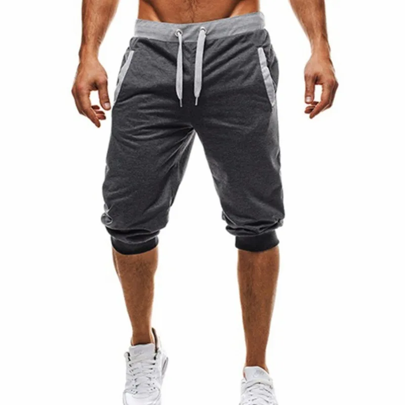 2018 جديد رجال الرياضة شاطئ السراويل السراويل القطن كمال الاجسام sweatpants اللياقة البدنية القصيرة عداء عارضة صالات الرجال السراويل