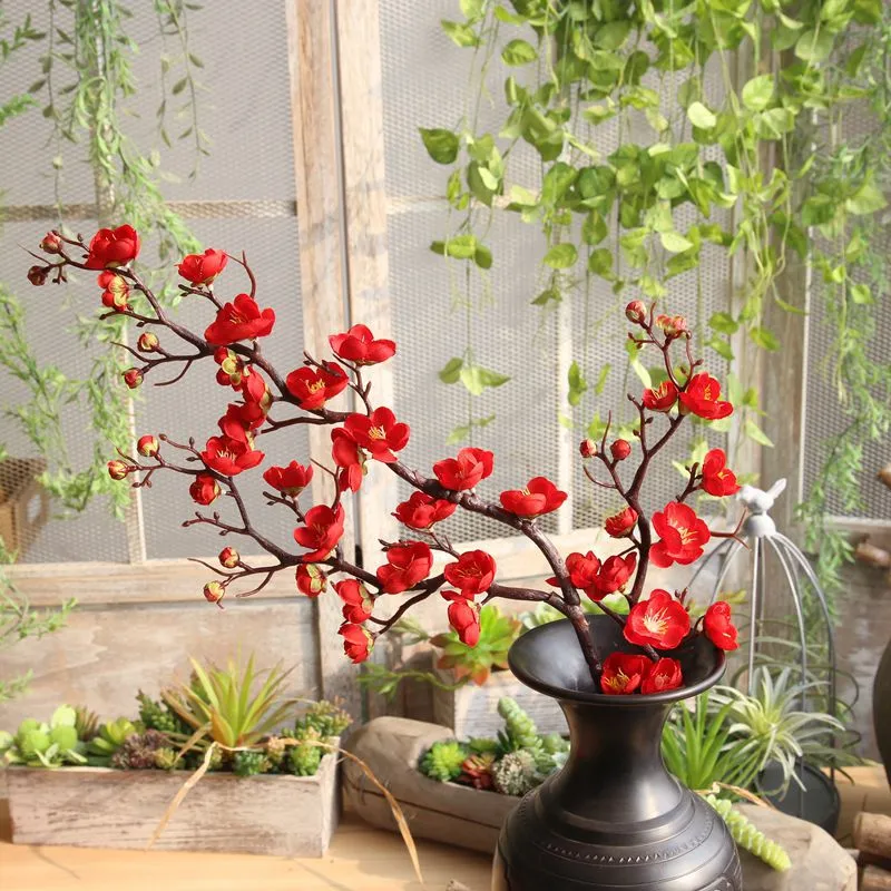 Cena fabryczna Chiński Plum Blossom Sztuczny Ślubny Kwiat Dekoracyjny Dla Dekoracji Wedding Home