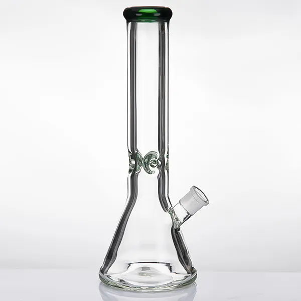 13.2 '' Beaker Bong in vetro Bong in vetro semplice con raccoglitore di ghiaccio Pipa ad acqua in vetro con base a bicchiere spesso per fumare 938