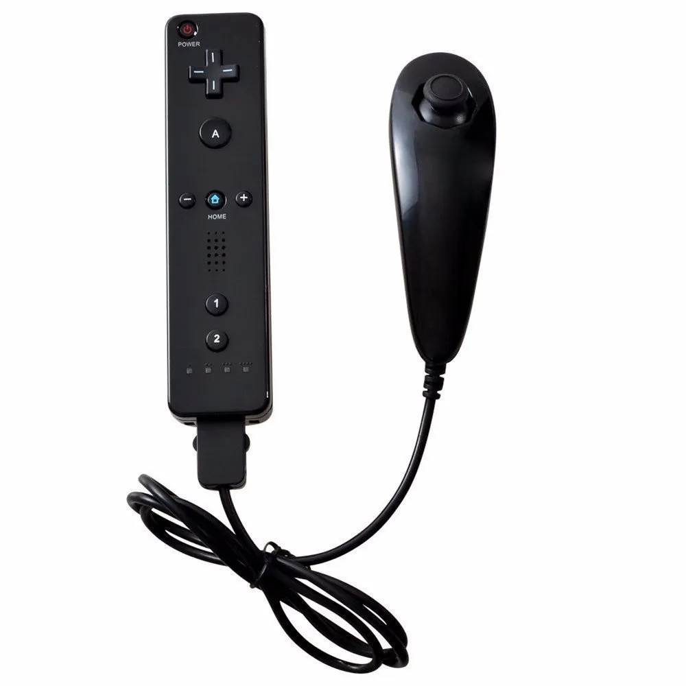 2-i-1 Trådlös fjärrkontroll + Nunchuk Control för Nintendo Wii Gamepad Silikon Case Motion Sensor / 