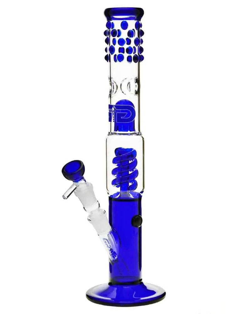 Bulk Order Premium 16 Inch Glass Bong With Coil Percolator, Splash Guard, And 18.8mm Joint Ideal