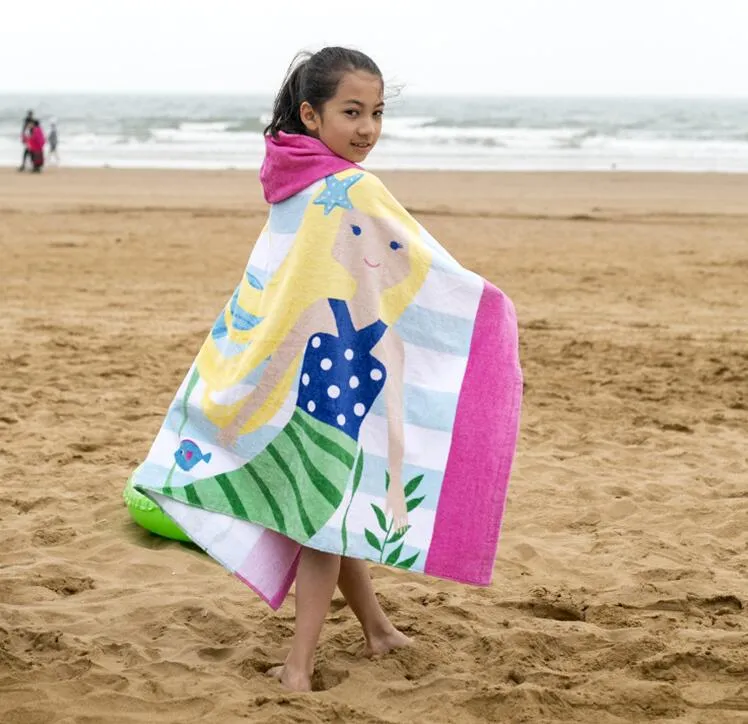 Couverture de plage pour bébé, serviette à capuche douce, 100 coton, vêtements de bain pour enfants, peignoir de haute qualité, 4840000