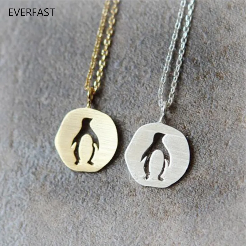 Everfast Cute Tiny Baby Penguin Pendants Naszyjniki miedziane łańcuch dzieci dzieci mody mody bijoux bijoux biżuteria efn052-a