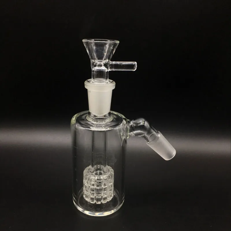 Glas Ash Catchers 14mm 18mm 45 90 graden met 14mm glazen kommen 14mm Ashcatcher band Percolator voor J-hook adapters Oliereiljes Glazen Bong