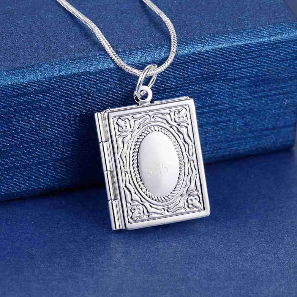 En gros Ordre Mixte 925 Sterling Silver Plaqué Cadre Pendentif Médaillon Collier De Mode Fête Bijoux Cadeaux D'anniversaire Peut Ouvrir Livraison Gratuite