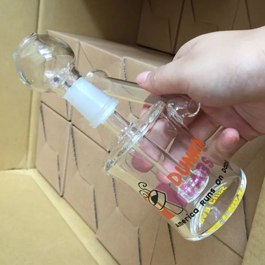 BEST to use Dunkin Dabs Glass Smoking Bongs Mini Oil Rigs bong Glass Bubbler Inline Percolator 14mm Water Pipe bong with bowl nail