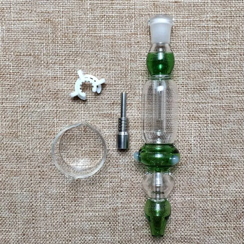 Keck Klip Titanyum Nail Cam Bong Nector Toplayıcı Mini Su Boruları 10mm Ortak Petrol Kuyuları NC10-10 ile Küçük Nector Koleksiyoncular Setleri