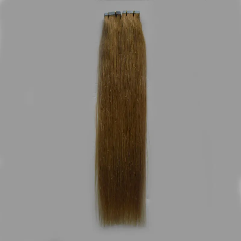 18 "20" 22 "24" Skóra Weft Hair Extensions Extensions 40 sztuk Proste Ludzkie Włosy Przedłużanie Taśmy Klej 100g Naturalne Indian Remy Tape Extensions