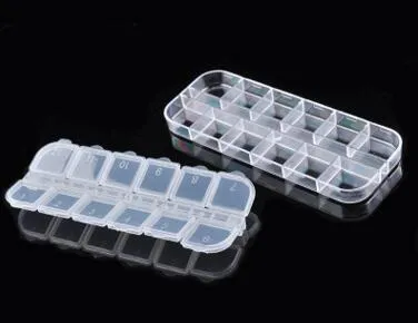 Nail Art 12 Leeg Compartiment Plastic Opbergdoos Oorbel Sieraden Bin Case Container naaiende dozen