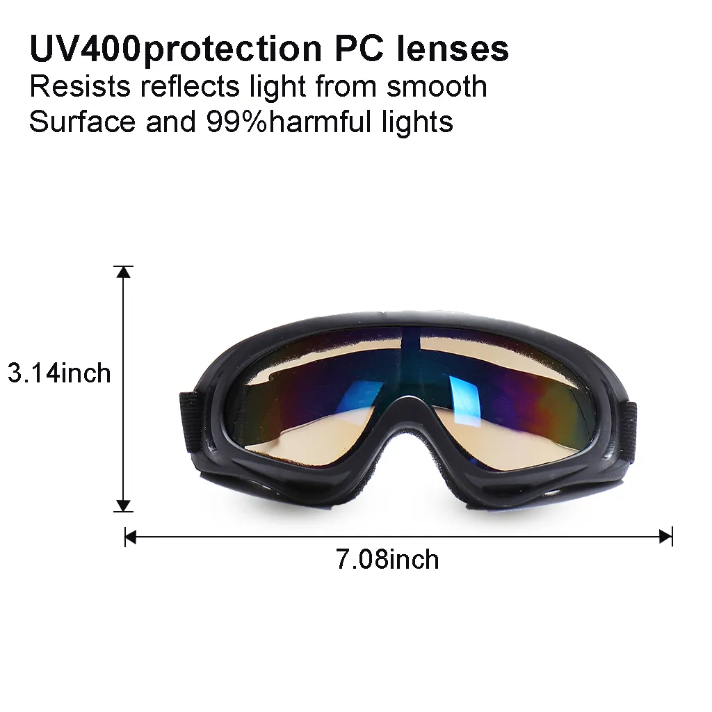 Utomhusglasögon Motorcykel solglasögon för män Kvinnor Youth Sport Tactical Goggles Windproof Sand Ski Goggles Solglasögon UV Protec3179371