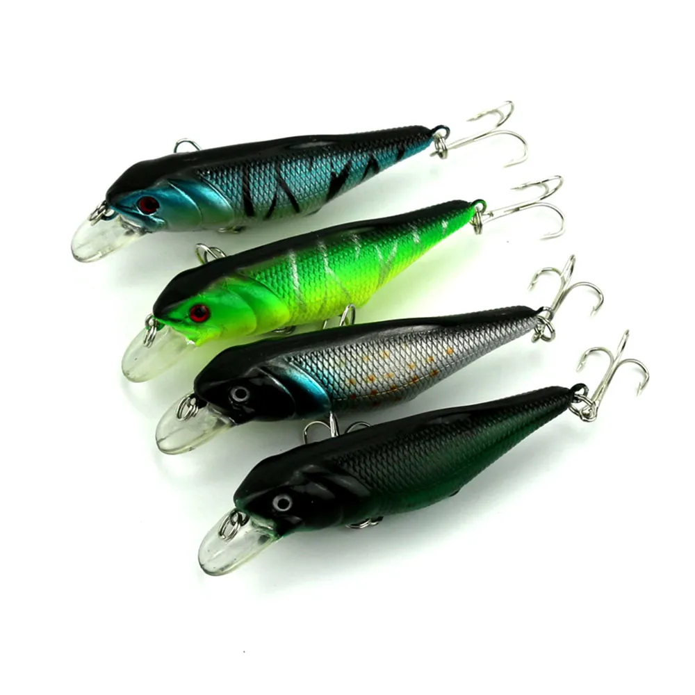 Hengjia Isca Pesca Minnow Baits 4 새로운 색상 바다 요정, 20pcs / lot 미노 미끼 낚시 유혹 9.5CM 12.8G 4 # 후크