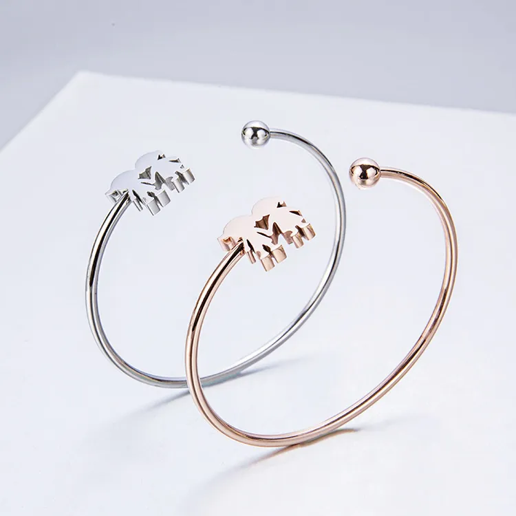 Elegant shape women open bracelet creative stainless steel polishing bracelet party accessories couple bracelet nice gift free ship