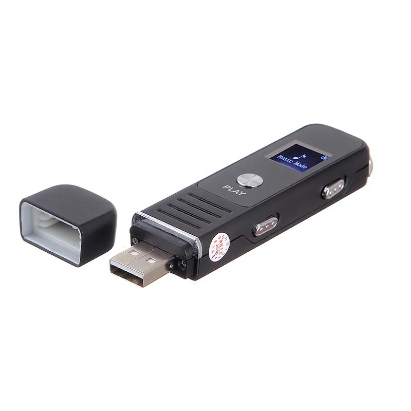 Portable USB DISK Registratore vocale digitale con lettore MP3 Display LCD Registratore vocale con slot schede TF Registratore registratori elettronici ricaricabile