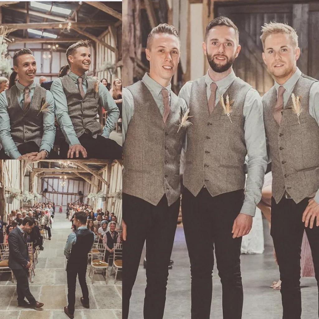 2019 nieuwste wol bruidegom vesten wol visgraat groomsmen vesten mannen pak vesten slim fit heren jurk vest vest vest