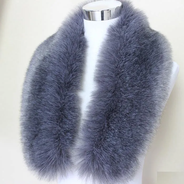 Hot Fashion Unisex Faux Fox Fur Collar Scarf Shawl Neck Men Women Wrap Stole Scarves Faux Raccoon Fur Winter Collar