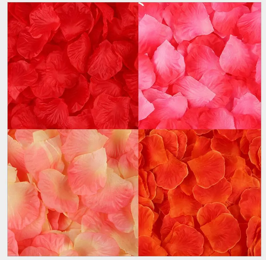 40 färger falska rosenblad dekorativa blommor 100pcs / set simulering valentins bröllopsblomma