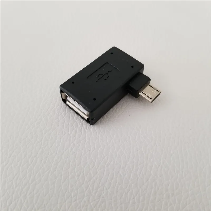 Adaptateur Micro B USB mâle vers USB Type A à Angle droit de 90 degrés, convertisseur OTG femelle, prise Jack noir