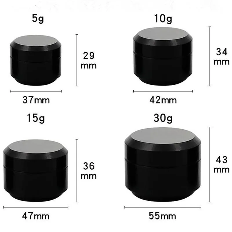 F093 Plastic Cosmetic Jars With Lid Empty 5g, 10g, 15g, 30g Containers ...